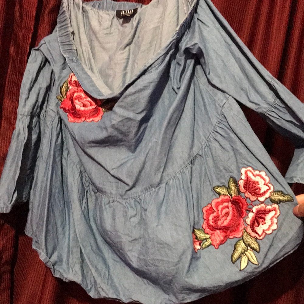 Off the shoulder flower top